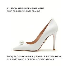 Zapatos de Novia BUSY GIRL, Zapatos de Tacón de Aguja con Punta Puntiaguda y Perlas, Fabricante de Zapatos de Tacón para Mujer, MOQ Bajo - Product Image 1