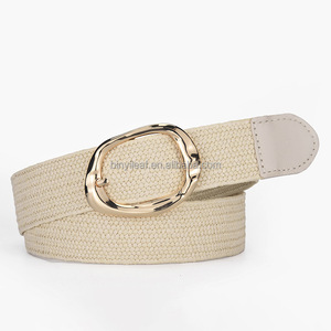 <span class=keywords><strong>Ceinture</strong></span> élastique <span class=keywords><strong>tressée</strong></span> en paille PP avec boucle en alliage métallique doré, couleur unie, pour <span class=keywords><strong>femme</strong></span> et fille, idéale pour robe - Product Image 6