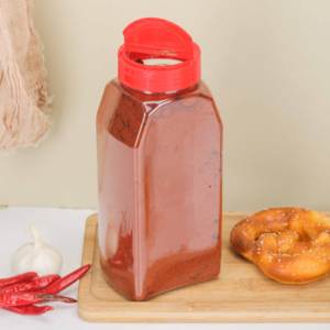 Producto directo de fábrica de grado alimenticio 900ML botellas de coctelera de especias de plástico transparente para mascotas contenedor de especias de plástico Rectangular doble aleta - Product Image 4