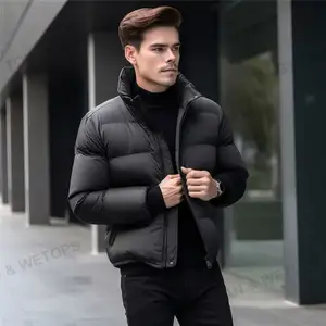OEM के निर्माण आपूर्तिकर्ता पुरुषों की जैकेट पुरुषों की सर्दियों जैकेट Windproof काले आकस्मिक कोट पुरुषों के नीचे कोट