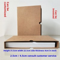 2 boîtes de classement A4 en papier kraft importé, 4 cm, vierges, pour documents, avec logo personnalisé