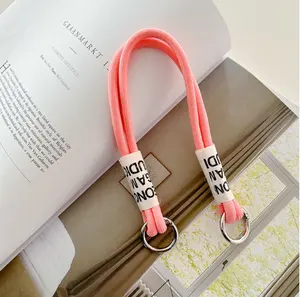 Mobile Phone Creative Braid Rope Keychain Carabiner Key Ring For Backpack Pendant Accessories Hanging Cord Jewelry Short Rope