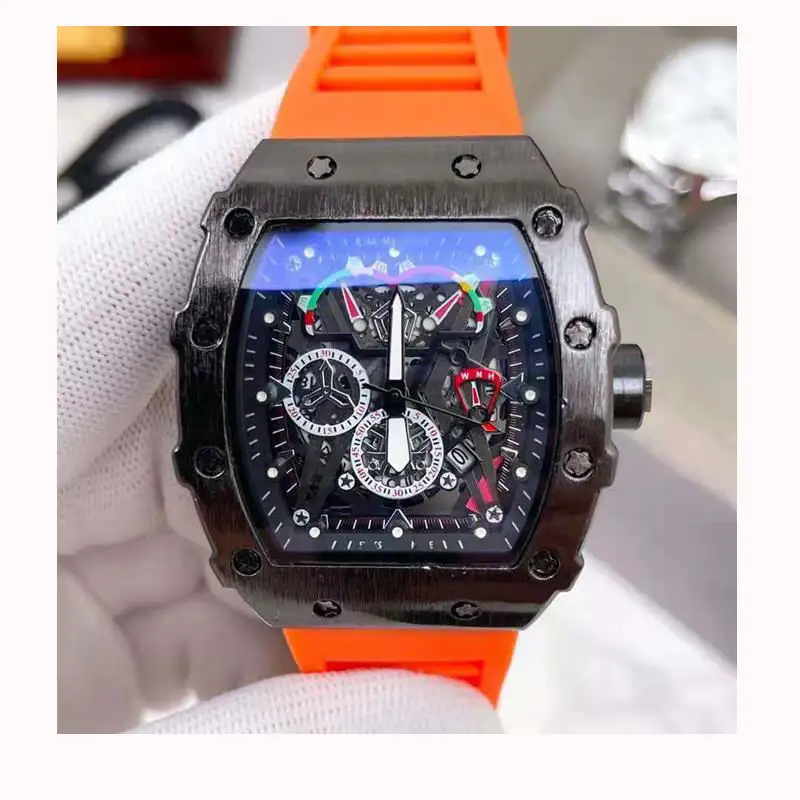 Relógio de pulso esportivo de borracha Reloj Militar de quartzo multifuncional masculino de marca de luxo