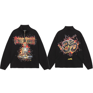 Sudadera con Capucha Personalizada de Algodón 100%, Estilo Urbano, Informal, con Estampado de Letras, Cuello Alto, Transpirable, Manga Larga, para Otoño e Invierno - Product Image 1