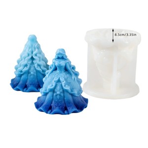 Princess Dress Silicone <b>Mold</b> Transparent White Wedding Decoration For <b>Candle</b> Making DIY Craft <b>Mold</b> Customizable Shape - Product Image 4
