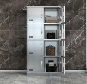 Armoire vestiaire professionnelle 8 portes en acier inoxydable grande capacité avec étagères et compartiment à verrouillage par clé - Product Image 1