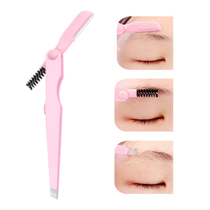 Nouvel arrivage du fabricant : Pince à épiler portable 3-en-1 en acier inoxydable, brosse à sourcils, recourbe-<span class=keywords><strong>cils</strong></span> et <span class=keywords><strong>rasoir</strong></span> à sourcils - Product Image 2