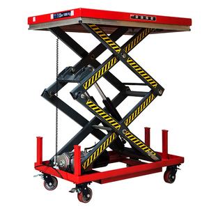 Gunting listrik hidrolik, 500Kg 1M 2M 3M gunting mengangkat Platform meja besar dengan roda - Product Image 2