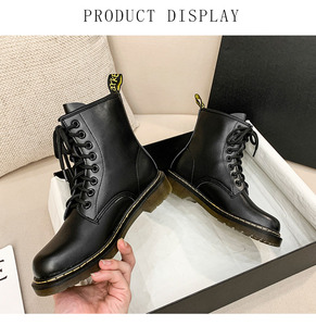 <span class=keywords><strong>2026</strong></span> חדש עבה פוקה אנטי החלקה וגובה הגדלת אופנתי עור חיצוני שחור לנשים - Product Image 3