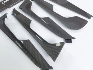 Kit de garnitures intérieures en fibre de carbone véritable (8 pièces) pour Audi A6 S6 RS6 A7 S7 <span class=keywords><strong>RS7</strong></span> C8 2019-2025 – Remplacement du tableau de bord, de la console et des panneaux de porte - Product Image 4