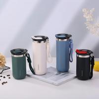 Gobelet isotherme moderne à double paroi en acier inoxydable, avec couvercle et cordon, portable pour voiture, extérieur et cyclisme – Meilleure vente