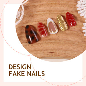 <span class=keywords><strong>Uñas</strong></span> Postizas Acrílicas de Almendra Mediana, 30 Piezas, Diseño 3D con Estampado de Leopardo, Punta Francesa, Cobertura Completa, Pre-Diseñadas, <span class=keywords><strong>Marca</strong></span> Personalizada, Reutilizables, Más Vendidas - Product Image 3