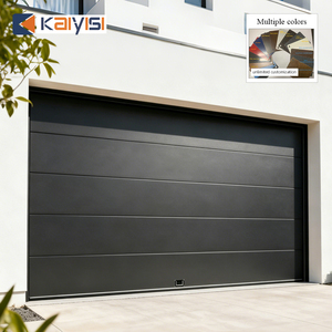Portes <span class=keywords><strong>de</strong></span> <span class=keywords><strong>garage</strong></span> américaines en acier à panneaux plats 8*7 16*7 au design moderne, isolées pour villas - Product Image 1