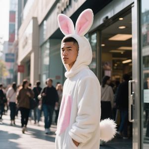 Costume de mascotte lapin en peluche à prix abordable, vente directe d'usine, costume de mascotte lapin de Pâques, costume de mascotte personnalisé pas cher - Product Image 1