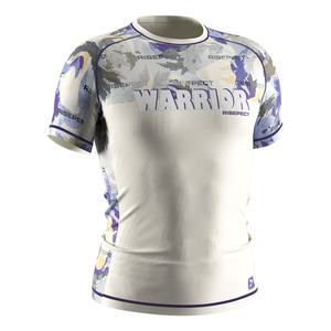 Ropa Deportiva de Jiu-Jitsu Americana, Camisetas y Pantalones de Compresión para Hombre, Uniforme de BJJ, Camiseta Deportiva de Manga Corta Blanca de Poliéster para Hombre - Product Image 3