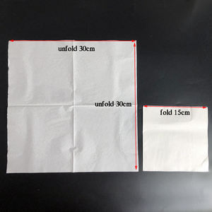 Serviettes en papier de luxe, 4 plis, 2 épaisseurs, 100 feuilles, 30x30 cm, jetables, bord blanc, gaufrées, serviettes de table avec logo personnalisé - Product Image 2