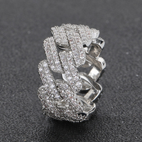 Bague personnalisée en argent 925 avec moissanite, plaquée or 14K et 18K, bague cubaine de haute qualité, bague de couple
