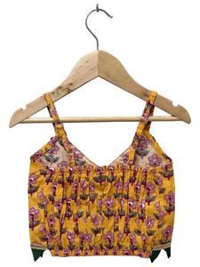 เสื้อทวิชาผ้าฝ้ายทอแขนกุดพิมพ์ลายพร้อมเลเฮนกาพิมพ์ลาย-สีมัสตาร์ดและสีเขียว - Product Image 3
