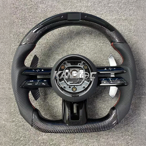 พวงมาลัยรถยนต์หนังแท้สีแดงสำหรับ C300 <span class=keywords><strong>Mercedes</strong></span>-Benz C200 <span class=keywords><strong>C180</strong></span> W204 W211 W213 W205 W447 E63พวงมาลัยรถยนต์ - Product Image 2