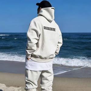 Conjunto de 2 Piezas con Sudadera con Capucha para Hombre, Precio de Fábrica, Camisa y Pantalones Cortos para Hombre, Talla Grande, Ropa Casual para Exteriores, Estilo Urbano, Simple, Liso, GOD - Product Image 6