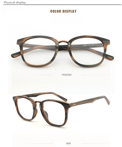 Cổ Điển Tre Ánh Sáng Màu Xanh Kính Vuông Người Đàn Ông Đen Khung Gỗ Kính Mắt Đền Khung Quang Acetate Eyewear Khung - Product Image 3