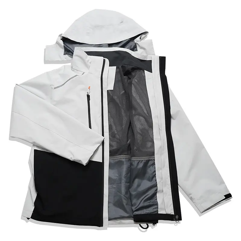 OEMカスタムデザインユニセックス3In1ジャケット暖かい防水と防風ジャケット機能的な屋外フード付きジャケット