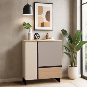 Credenza Modulare DAY BY DAY CM 92X42.3 H. 107.2 ROVERE ANTERIORE/ARGILLA/FANGO - Product Image 1
