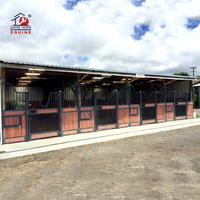 Box pour chevaux Shinehope avec porte à charnières, panneaux en acier, écurie modulaire, 3x2,2m
