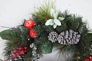 Guirlande de fenêtre de 24 pouces, guirlande artificielle en forme de cône de pin, couronne de Noël artificielle de luxe - Product Image 5