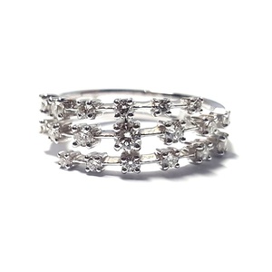 Great Offer Simply Asia Design 18k White Gold 100% Natural Diamond Fine Jewelry Claw Set Band Ring for Engagement - Product Image 1