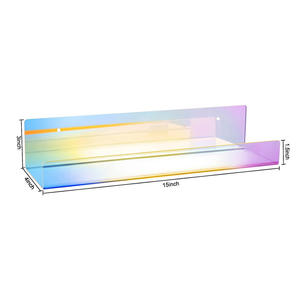 Étagères en acrylique irisé pour décoration murale, étagère murale personnalisée pour livres, support de téléphone portable arc-en-ciel, porte-clés mural - Product Image 2