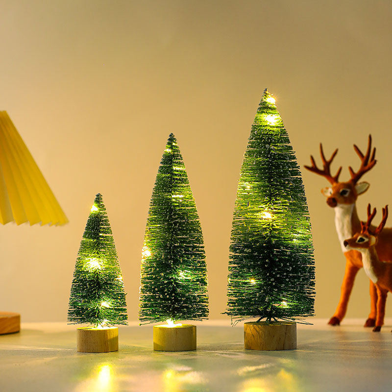 Arbre unique lumineux de 20 cm - Bicolore vert foncé et vert clair