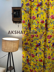 ม่านอาบน้ำผ้าฝ้ายธรรมชาติพิมพ์ลายดีไซน์บล็อกทอเทคนิคราคาถูกส่งออก - Product Image 4