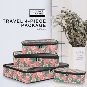 6-Pack Monstera Design Custom Print Suitcase <b>Storage</b> Organizer Set Travel Compress Packing Cubes Set for Clothes - Product Image 6