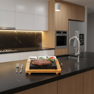 Piastra <span class=keywords><strong>per</strong></span> Grigliare <span class=keywords><strong>a</strong></span> <span class=keywords><strong>Pietra</strong></span> <span class=keywords><strong>Lavica</strong></span> da Tavolo, BBQ Interno Hibachi con <span class=keywords><strong>Pietra</strong></span> <span class=keywords><strong>Lavica</strong></span>, Piatti in Ceramica e Vassoio in Bambù - Product Image 6