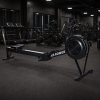 Appareil de musculation commercial Reyk pour entraînement cardio, Rameur à air en acier durable, Poids utilisateur max. 160 kg, Personnalisable
