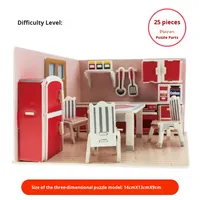 3D-Hauspuzzle für Kinder DIY Handgemachtes Puzzle-Haus Papiermodell Männliches und Weibliches Puzzle-Spielzeug Hersteller auf Lager Großhandel