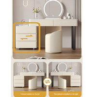 Nouveaux modèles de Commode de chambre à coucher de style nordique moderne avec tiroirs Ensemble de table de vanité de dressing et de maquillage avec lumière LED à prix d'usine