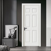 Portes en Bois Moulées Préassemblées Économiques pour Intérieur de Maisons, Apprêt Blanc pour Bureau, pour Porte en Bois, pour Toilettes, Salles de Bain Pliantes