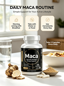 Capsules de racine de Maca K-green pour femmes, extra-fortes, vitamines 100mg, Guangdong, durée de conservation de 24 mois, 2 capsules par jour, pour adultes - Product Image 3