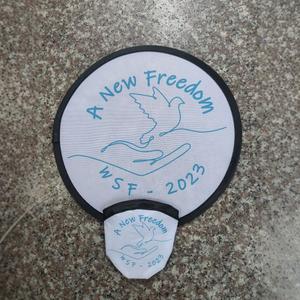 Customized Multi Color Portable Folding Hand <b>Fan</b> Outdoor <b>Flying</b> Disc QYL Brand 20cm Diameter Nylon/Polyester - Product Image 5