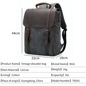 Factory-Customised <strong>Waterproof</strong> PU <strong>Backpack</strong> Unisex Vintage Leather Bag <strong>Stylish</strong> Anti-Theft <strong>Backpack</strong> - Product Image 4