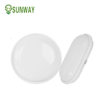 100lm/w PC étanche 15w 20 w IP65 montage en surface rond carré Led étanche à l'humidité plafonnier 15 20 watts pour couloir de salle de bain