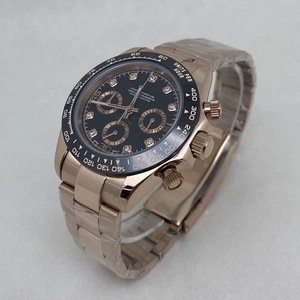 Nuevo Reloj Cronógrafo de Cuarzo para Hombre de 39 mm en Tono Oro Rosa con Movimiento VK63 - Product Image 2
