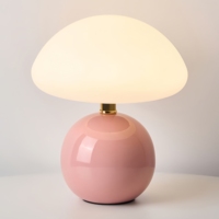Nouveau design lampe de table LED rechargeable portable lampe champignon à base en céramique pour la décoration de chevet d'hôtel et de chambre à coucher à la maison