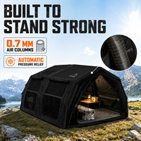 Tente gonflable Coody 17.2 Familia Pro Air - Noire, tente gonflable de luxe quatre saisons, ouverture rapide, grande tente gonflable de camping