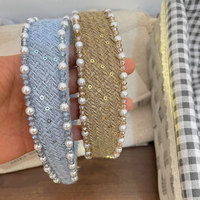 Serre-tête vintage à bordure en fausses perles, accessoires capillaires quotidiens pour femmes, vente en gros personnalisable