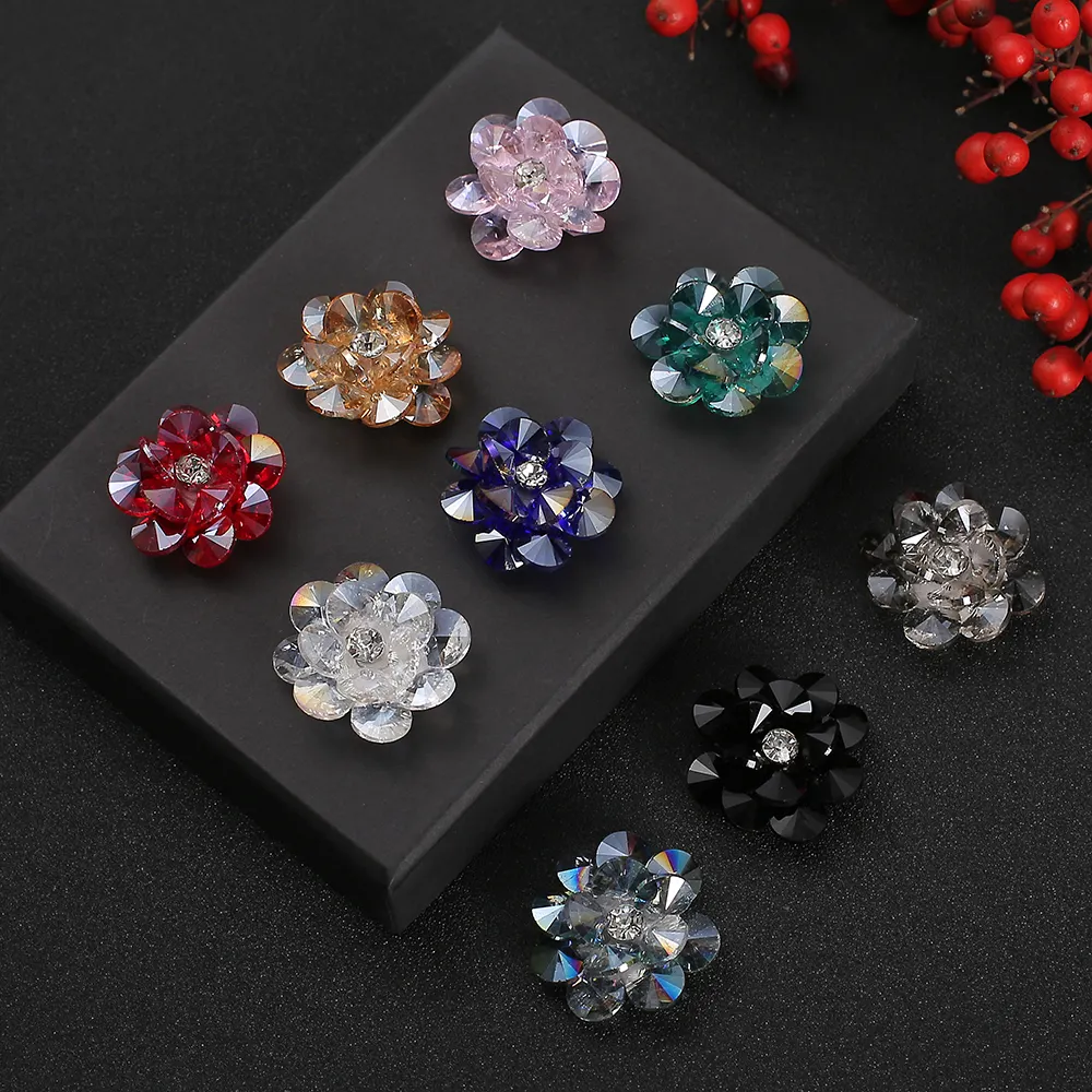 High Quality Glass Diamond Flower Accessory Clothing Jewelry DIY Flower Shape Accessories