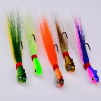 Leurre de pêche au jig Bucktail en plomb 7-56g pour la pêche en eau salée au gros gibier, Têtes de pêche à la mouche en métal imprimées avec crâne de poisson, 12 mm CN;SHN