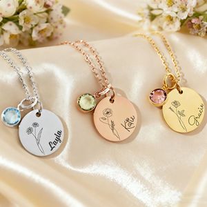 Custom <strong>Jewelry</strong> Birthstone Charm Personalized Necklace Gold Plated <strong>Stainless</strong> <strong>Steel</strong> <strong>Jewelry</strong> for Women Girls Birthday Gifts - Product Image 2